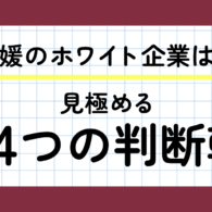 愛媛のホワイト企業は？見極める4つの判断軸